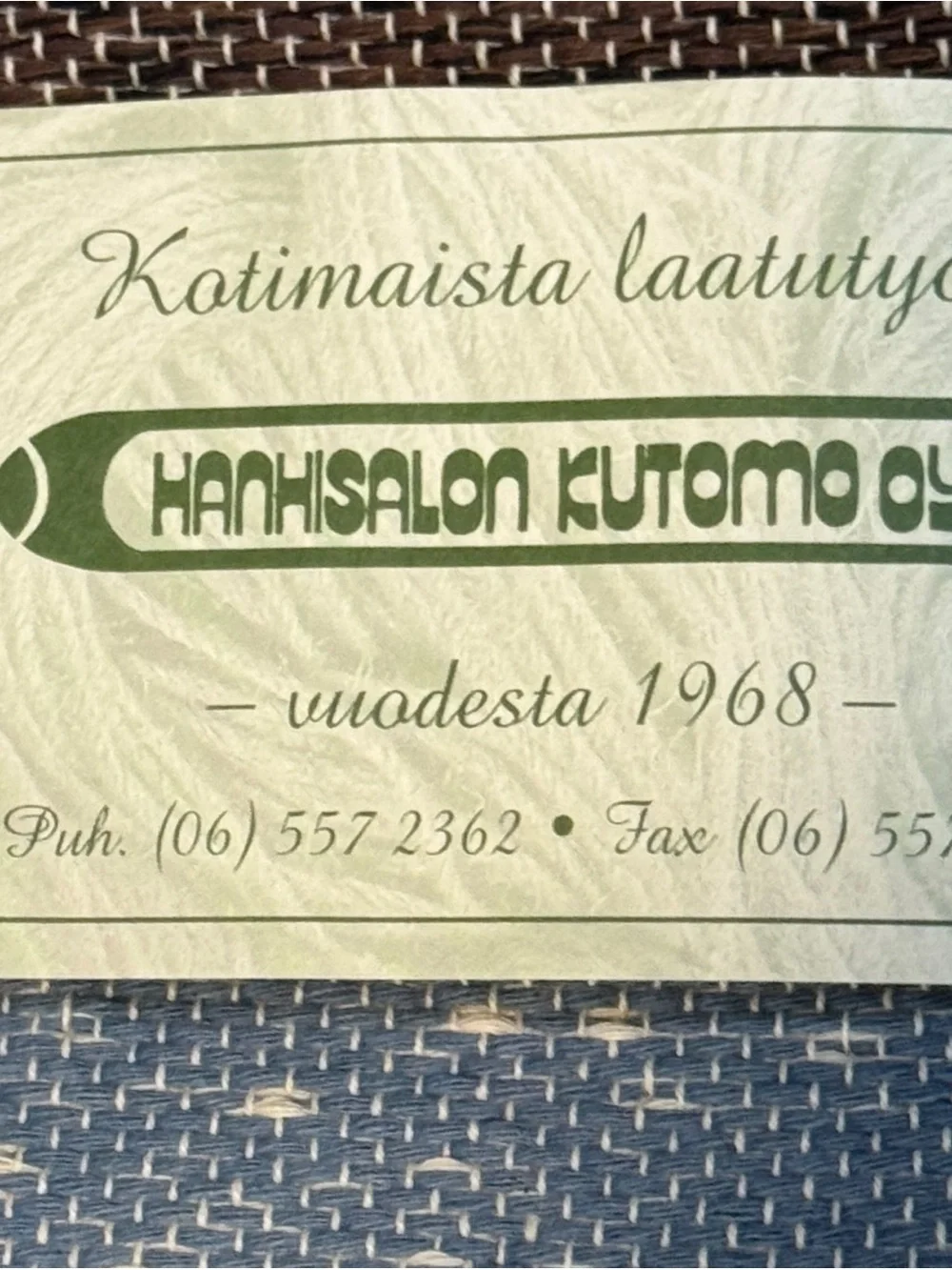 New HANHISALON KUTOMO OY Woven Finnish Wall Hanging Winter/Reindeers Design